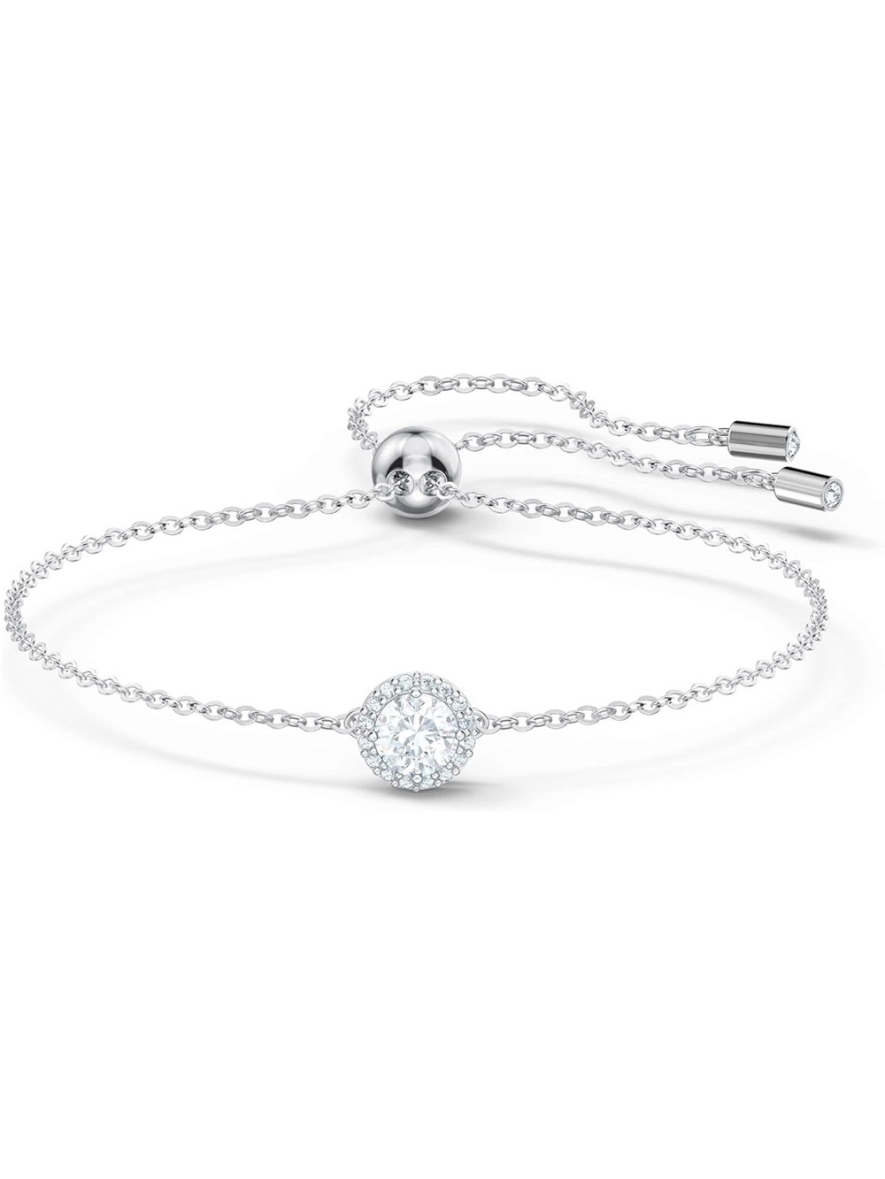 New Swarovski Silver Crystal Pavé Una Angelic Adjustable Slider Bracelet